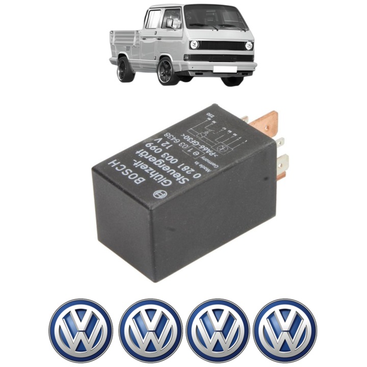 Unitate control pentru bujii incadescente Volkswagen TRANSPORTER T3 Platform/Chassis (24_) 1.6 TD 70 CP din 1984 - 1992, Bosch, 4x Stickere auto cu Volkswagen