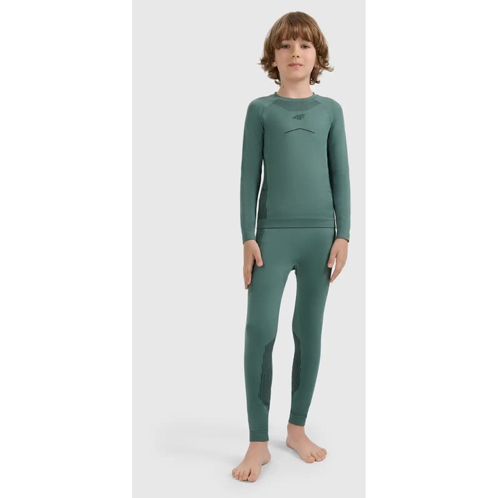 4F junior thermo fehérnemű szett, hosszú ujjú és leggings, zöld, Zöld