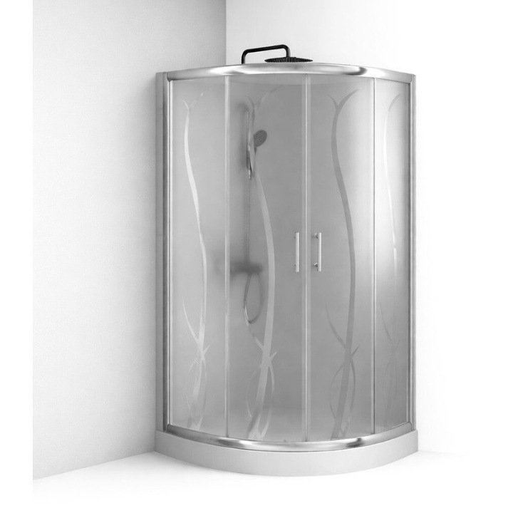 ArchiD, Lótusz, íves zuhanykabin, tálcával és szifonnal 90x90 cm