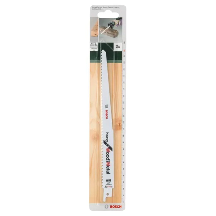 Panza fierastrau sabie, pentru lemn / metal, Bosch Heavy for Wood, S 1111 DF, set 2 bucati