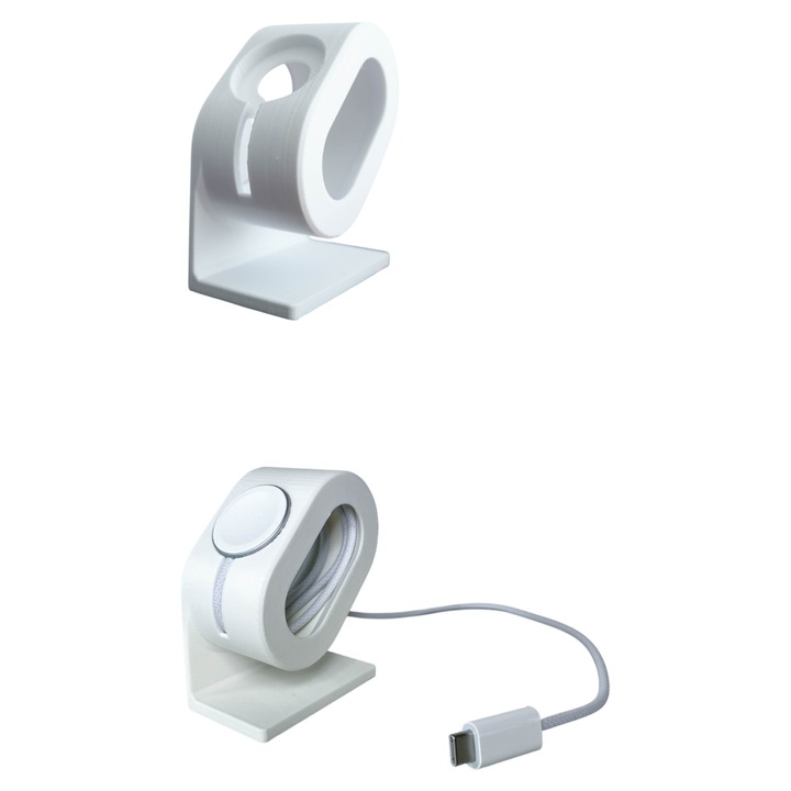 Suport Incarcare pentru Apple Watch – Stand de Birou, Plastic Rezistent, Alb