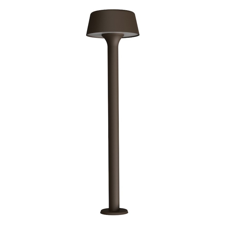Stalp Gradina Exterior, Retro Electrica®, CENTRO FARETTI ORIGINAL, 70x19.5cm, Aluminiu, Soclu G9, IP54 Rezistent La Apa Si Praf, Iluminat Alei Curte Si Terasa, Compatibil Bec LED Sau Halogen, Design Modern Pentru Iluminat Exterior Decorativ, Maro