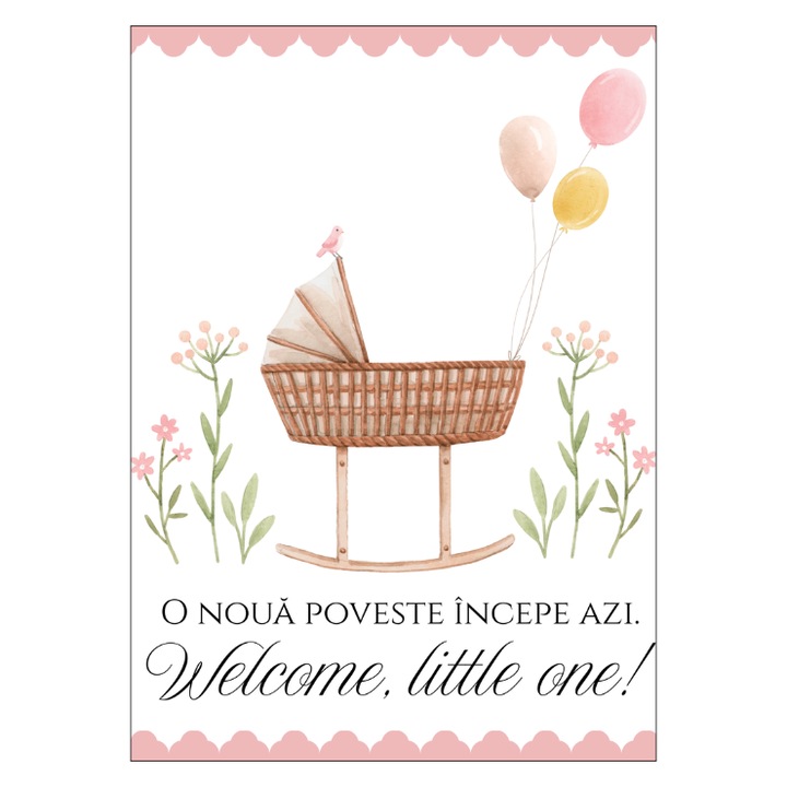 Felicitare 13x18cm cu plic- botez fata