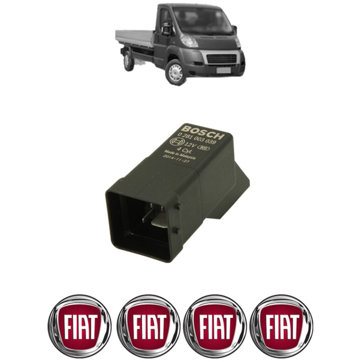 Unitate control pentru bujii incadescente FIAT DUCATO Platform/Chassis (250_) 110 Multijet 2, 3 D 111 CP din 2006, Bosch, 4x Stickere auto cu FIAT