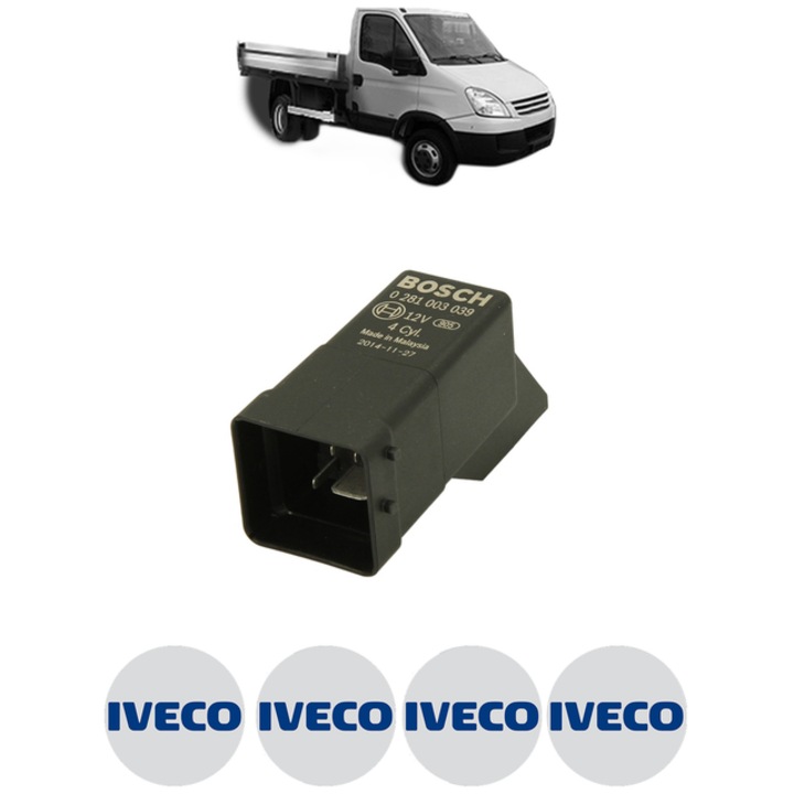 Unitate control pentru bujii incadescente IVECO DAILY IV Platform/Chassis 45C18, 45C18 /P, 45C18 D, 45C18 D/P 176 CP din 2006 - 2011, Bosch, 4x Stickere auto cu IVECO