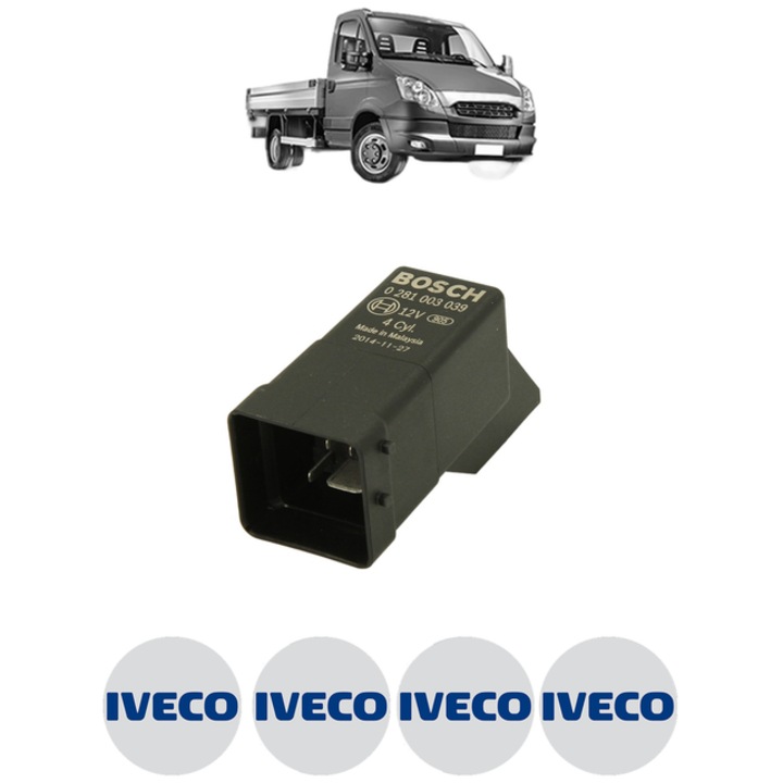 Unitate control pentru bujii incadescente IVECO DAILY V Platform/Chassis 29S13, 29L13, 29L13D, 35S13, 35C13D, 40C13 126 CP din 2011 - 2014, Bosch, 4x Stickere auto cu IVECO