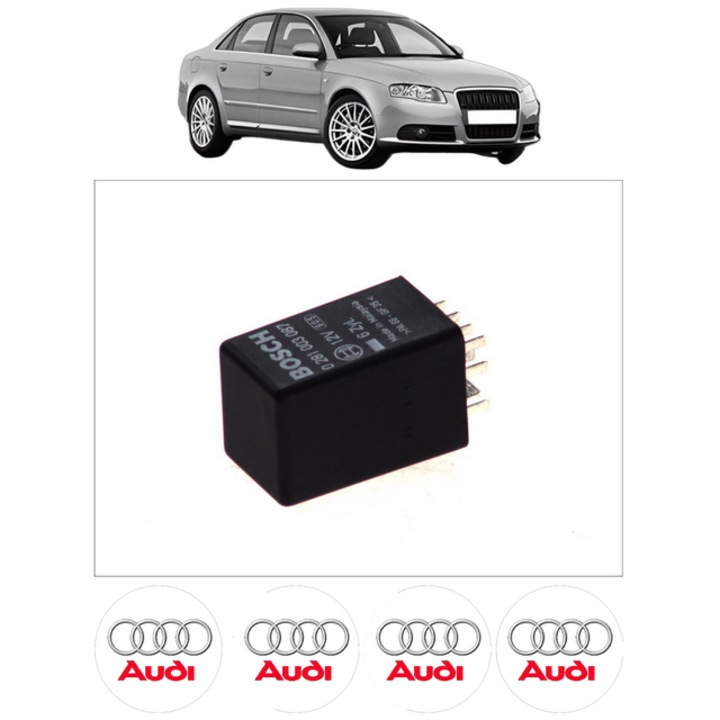 Unitate control pentru bujii incadescente AUDI A4 B7 (8EC) 3.0 TDI quattro 204 CP din 2004 - 2008, Bosch, 4x Stickere auto cu AUDI