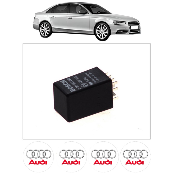 Unitate control pentru bujii incadescente AUDI A4 B8 (8K2) 3.0 TDI quattro 245 CP din 2011 - 2015, Bosch, 4x Stickere auto cu AUDI