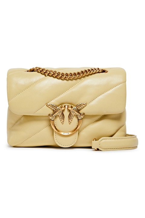 Pinko, Кожена чанта през рамо Love Puff, Крем