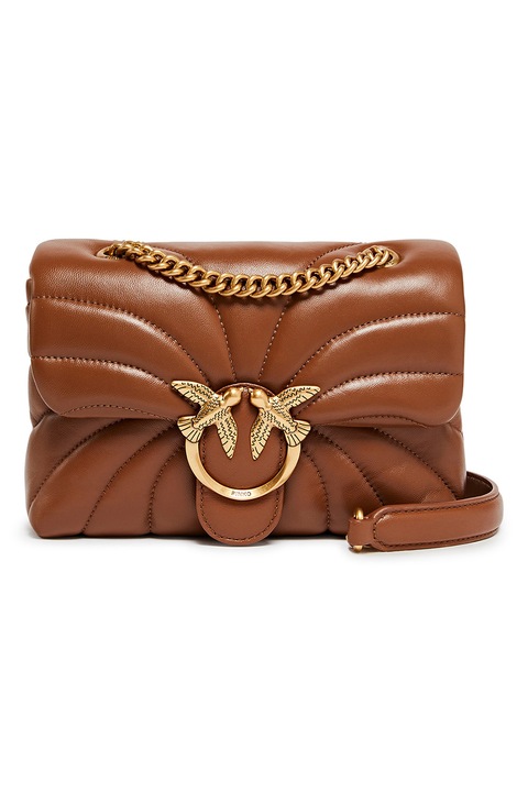 Pinko, Geanta crossbody de piele Love Puff, Maro