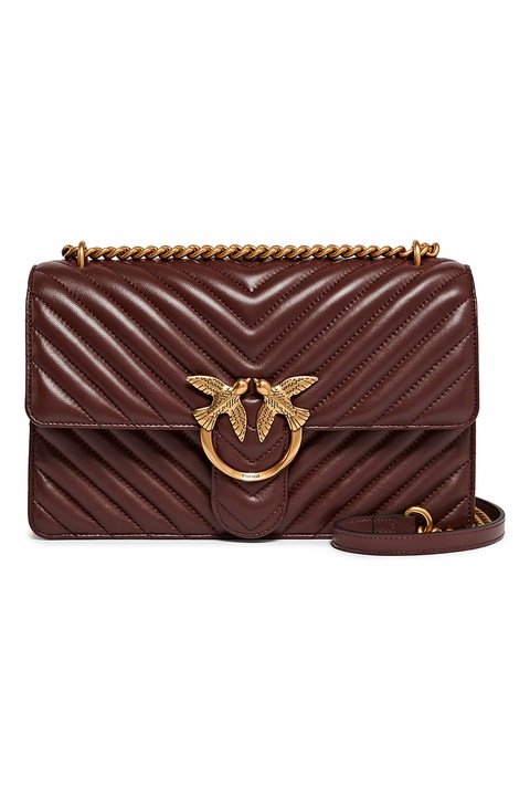 Pinko, Geanta crossbody de piele Love One Classic, Visiniu