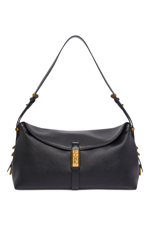 Pinko, Geanta de piele cu bareta de umar, Negru stins