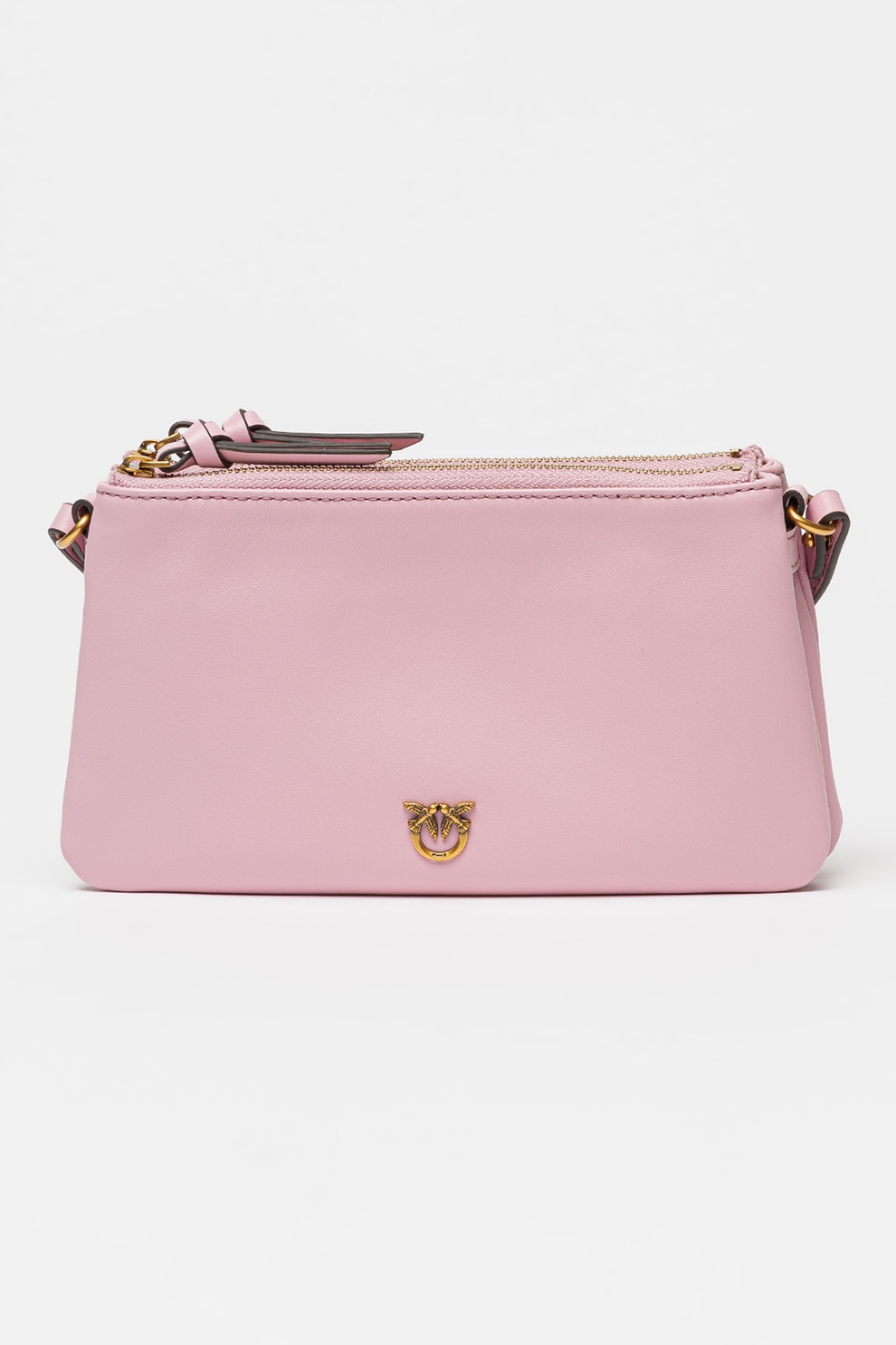 Pinko, Geanta crossbody de piele cu doua compartimente Double Mini