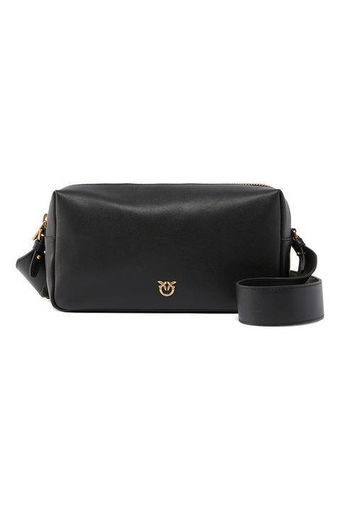 Pinko, Geanta crossbody uni de piele, Negru
