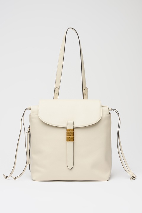 Pinko, Кожена раница с регулируема презрамка, Слонова кост