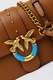 Pinko, Geanta crossbody din piele Love One, Caramel