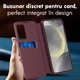Калъф Съвместим с Samsung Galaxy S26 Ultra FlipSmart DaDen®, Функция Smart View, Стойка за карти, Премиум качество, Екологична кожа, Тъмночервен