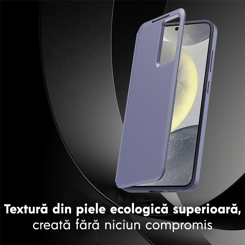 Husa pentru Samsung Galaxy S26 Ultra FlipSmart DaDen®, Functie Smart View, Suport carduri, Calitate Premium, Piele ecologica, Mov