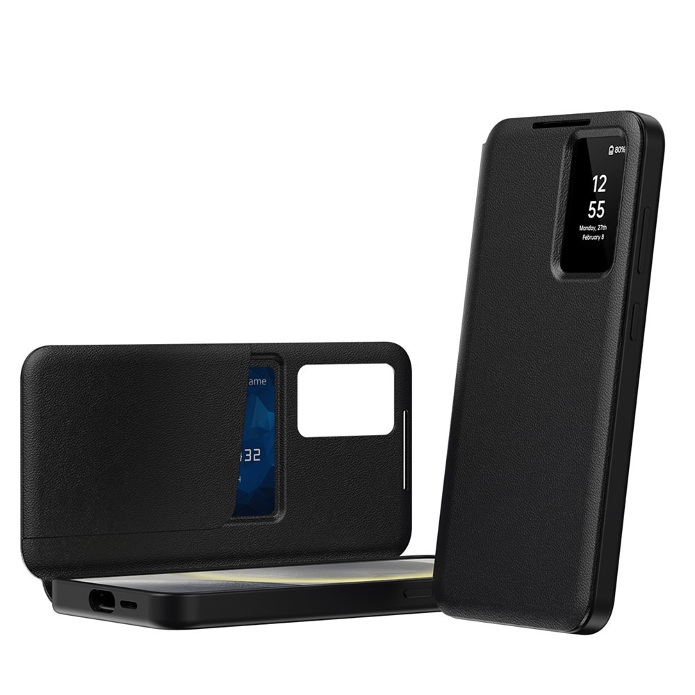 Husa pentru Samsung Galaxy S26 Plus FlipSmart DaDen®, Functie Smart View, Suport carduri, Calitate Premium, Piele ecologica, Negru