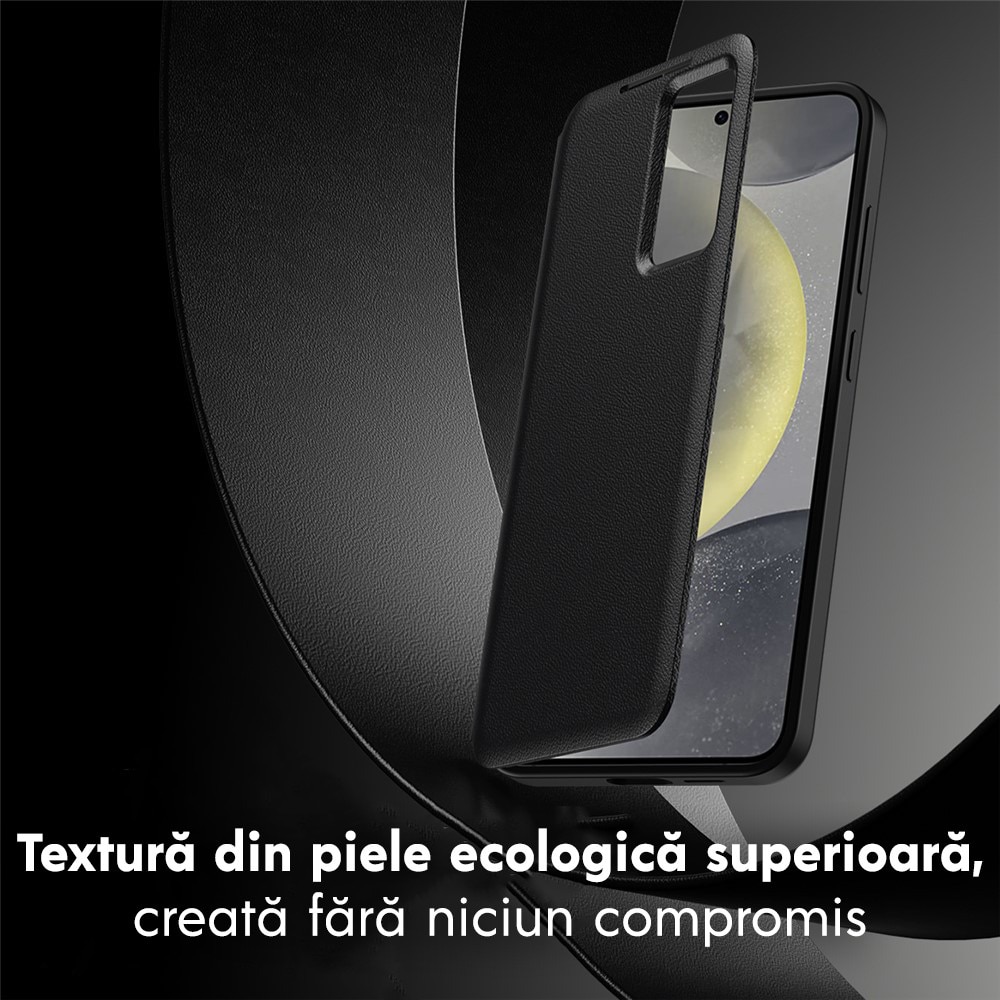 Husa pentru Samsung Galaxy S26 Plus FlipSmart DaDen®, Functie Smart View, Suport carduri, Calitate Premium, Piele ecologica, Negru