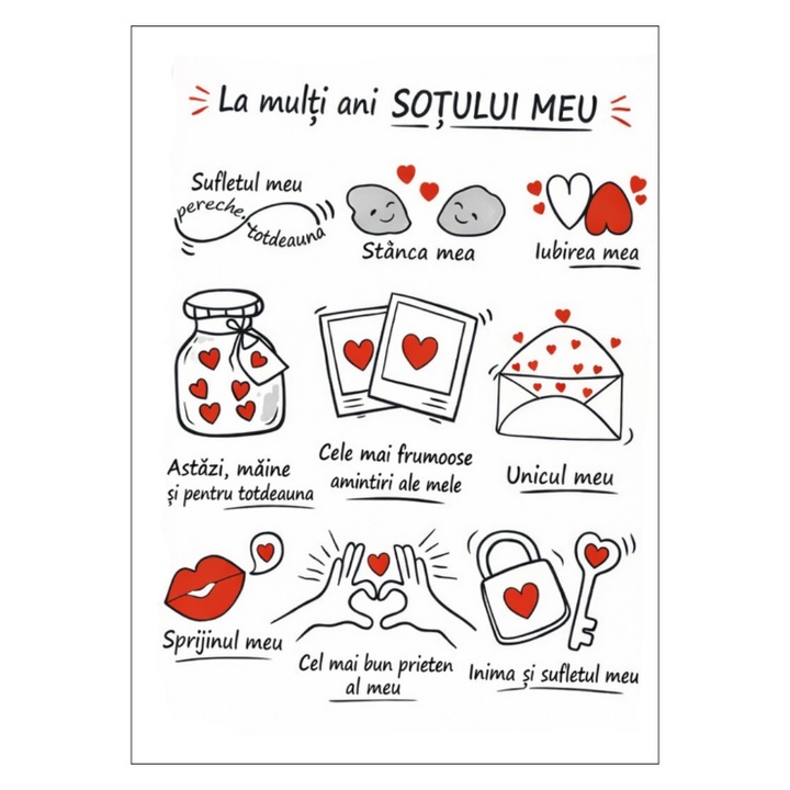 Felicitare 13x18 cm cu plic pentru sot/iubit, model 1