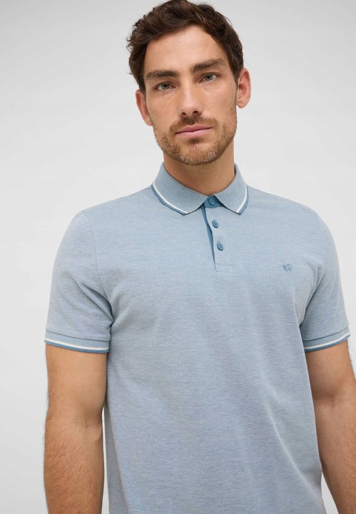 Férfi galléros póló, Mustang, Style Palco, Regular Fit, Rövid ujjú, Gombos, Klasszikus Design, Pamut, 2XL INTL, Kék