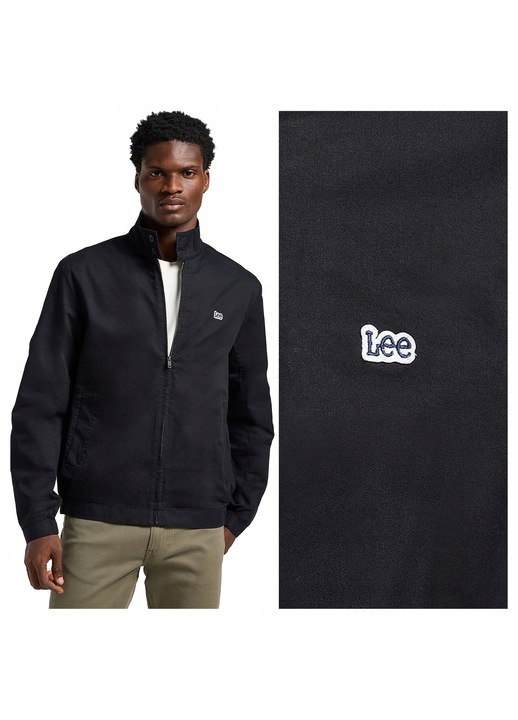 Ferfi dzseki, Lee, Harrington Jacket, Regular Fit, Klasszikus design, Kapucni nelkuli, Cipzaras, Pamut, L, Fekete, Fekete