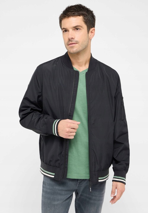 Jacheta Barbati, Mustang, Style Limon, Regular Fit, Design Clasic, Fara Gluga, Fermoar, Bumbac, Marime M, Negru