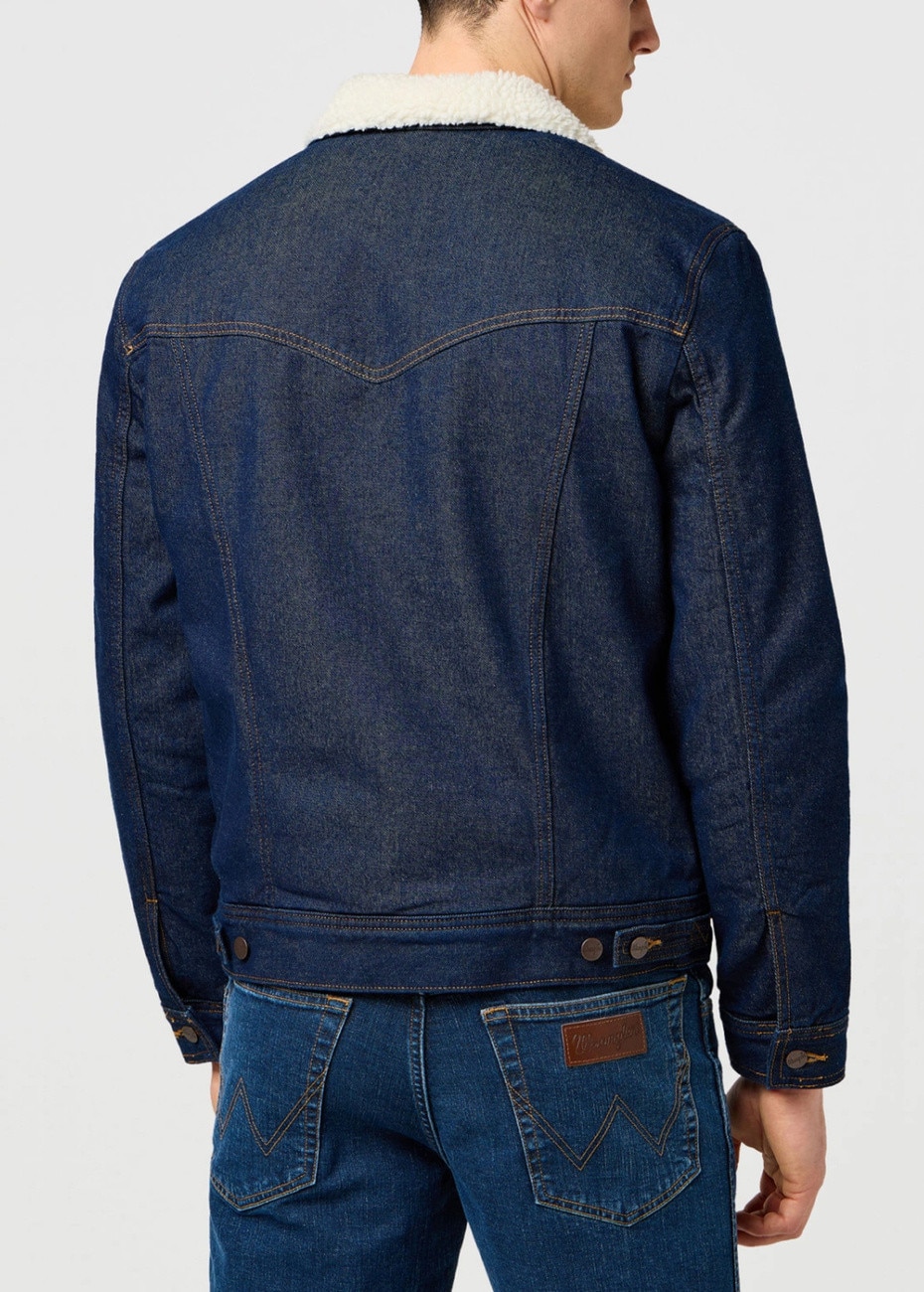 Jacheta Barbati, Wrangler, Sherpa Denim Jacket, Regular Fit, Denim