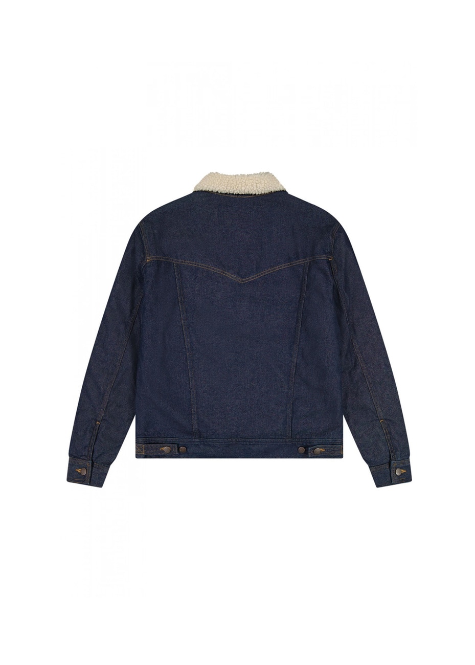 Jacheta Barbati, Wrangler, Sherpa Denim Jacket, Regular Fit, Denim