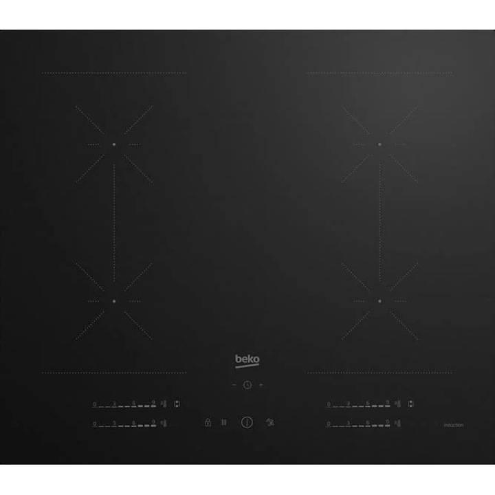 Plita electrica, Beko HII64720SUF2T, 60cm, 9 niveluri de gatire, display Nova