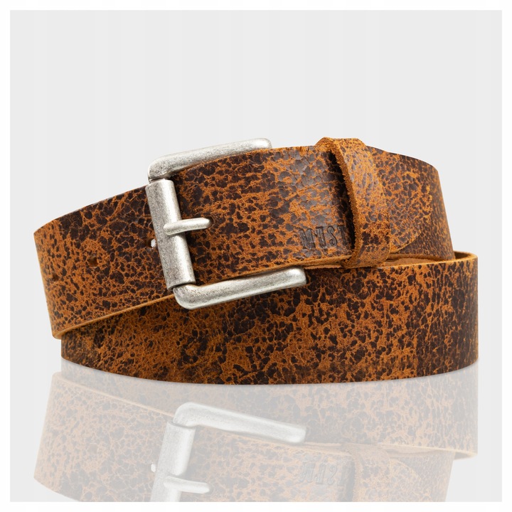 Férfi öv, Mustang, 100% valódi bőr, barna, 100 cm