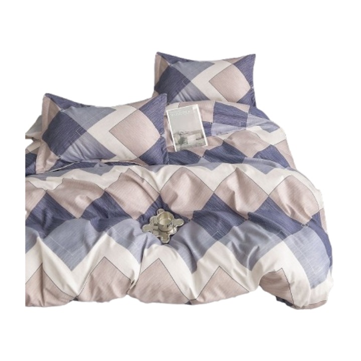 Ágynemű, 1 személyes, gumis lepedő nélkül, 140x200 cm, Formás minta