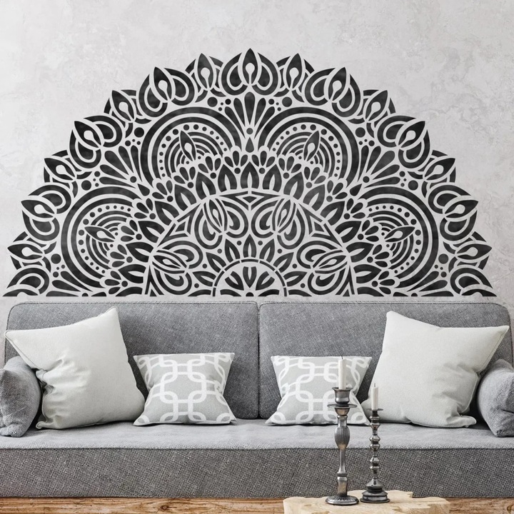 Sablon Perete 35cm SURADA MANDALA 0.7mm model MXSP7606 marime 35cm X 35cm, 100cm X 100cm