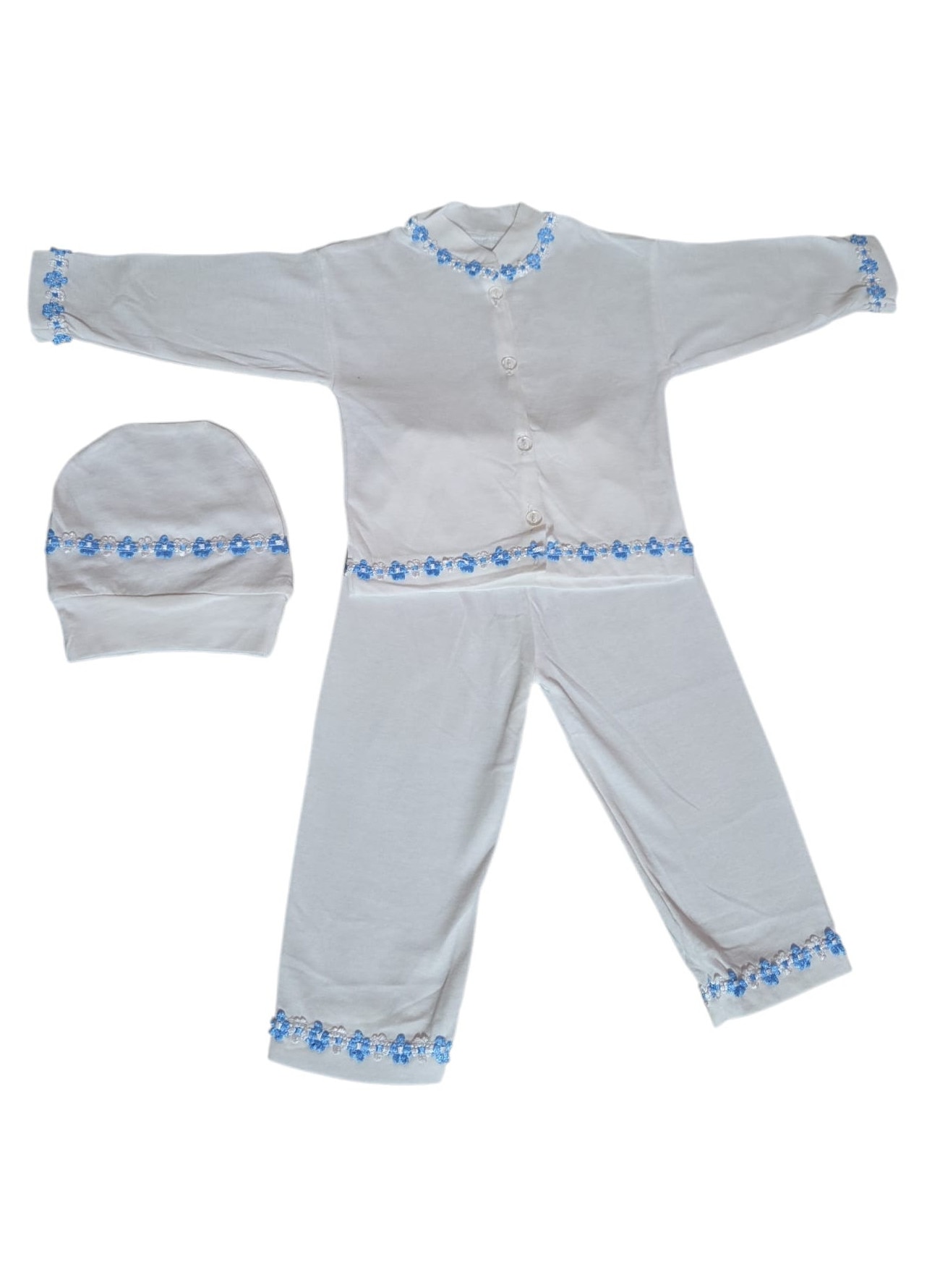 Compleuri copii - Compleu copii 3 piese, M3021, marimea 68cm, Body, pantaloni si caciula