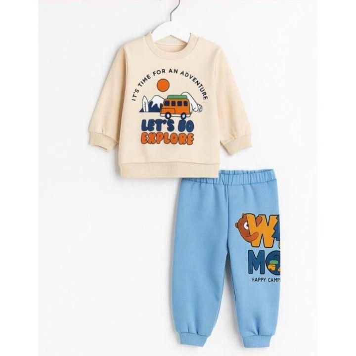 Set Baiat 2 Piese – Bluza & Pantalon pentru Copii, Multicolor