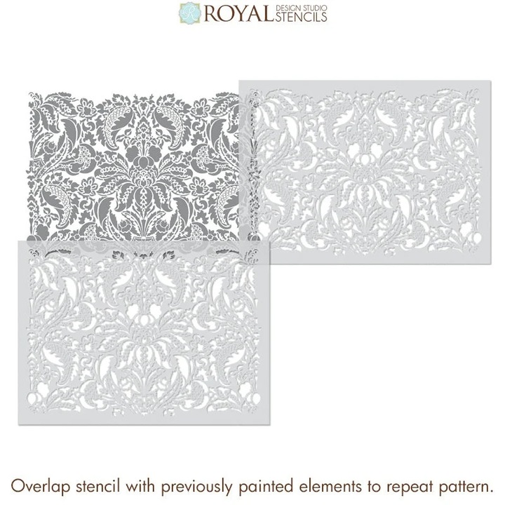 Sablon Perete vopsire, tencuiala dimensiune 900x600 x mm grosime 0, 7mm Isadora Damask model MXSP7492