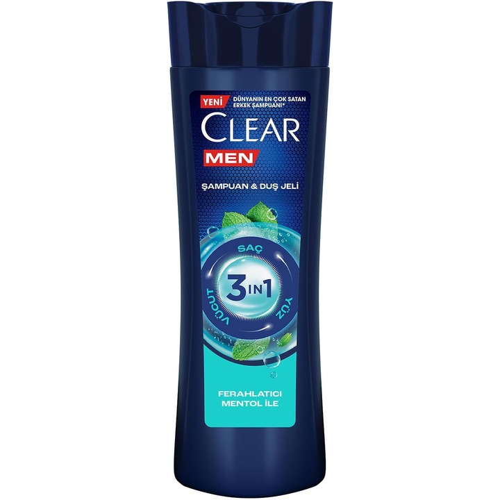 Шампоан и душ-гел 3 в 1 CLEAR Men 350 мл