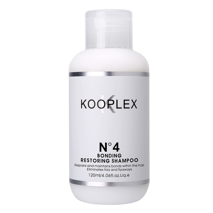 Sampon profesional Kooplex N4 Bonding Restoring, Reconstructie Extrema si Restaurare cu Proteina de Grau, efect Anti-Rupere si Stralucire de Diamant, 120 ml