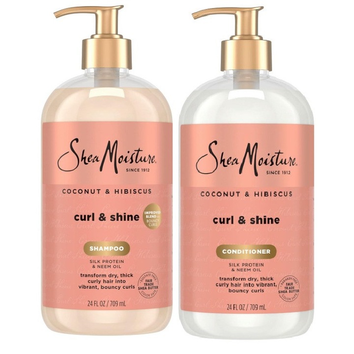 Set Shea Moisture Coconut&Hibiscus, Sampon hidratant pentru definirea buclelor 384 ml Balsam 384 ml