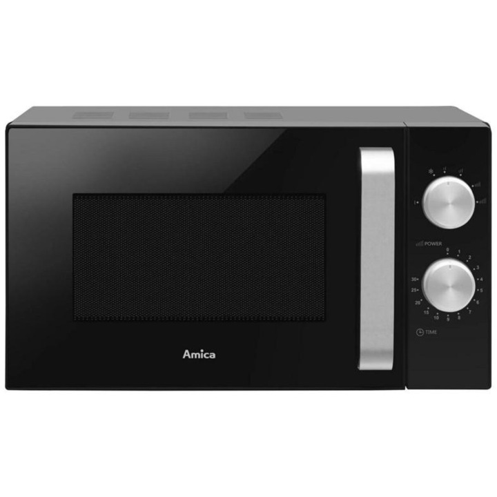 Cuptor cu microunde Amica 20l, design modern, sistem MultiWave, negru