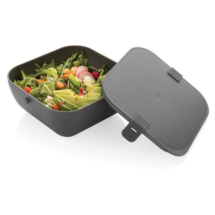 Caserola XDDesign Lunchbox Square, 2.4L, antracite, 7.6x17x18.2cm