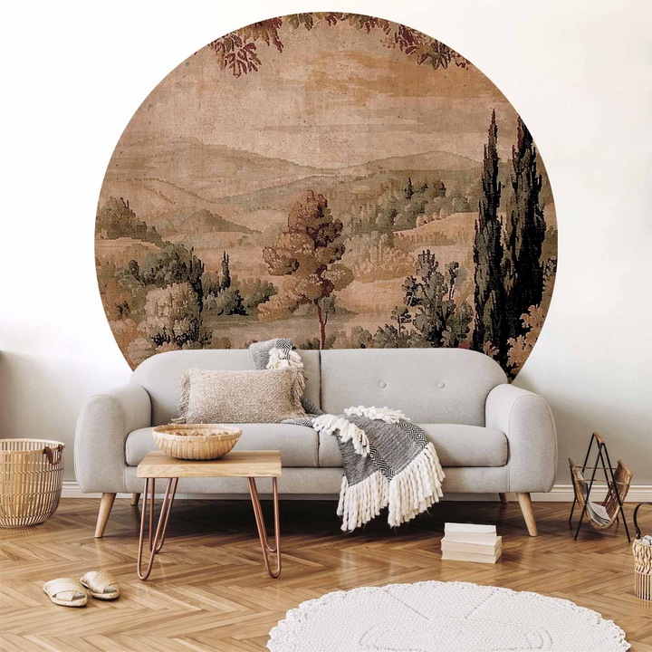 Fototapet rotund - Mediterranean landscape - 140 x 140 cm