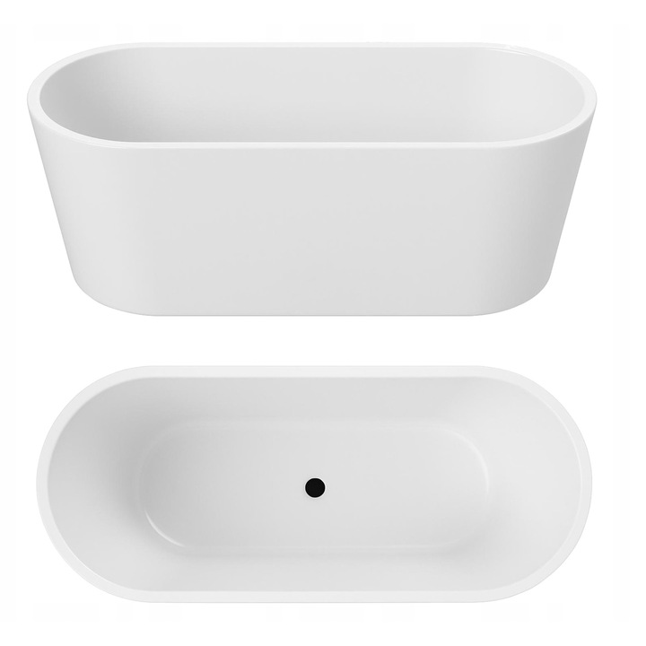 Свободностояща вана Corciano Matt Plus, бяла, 170x75x58см, с тапа и преливник