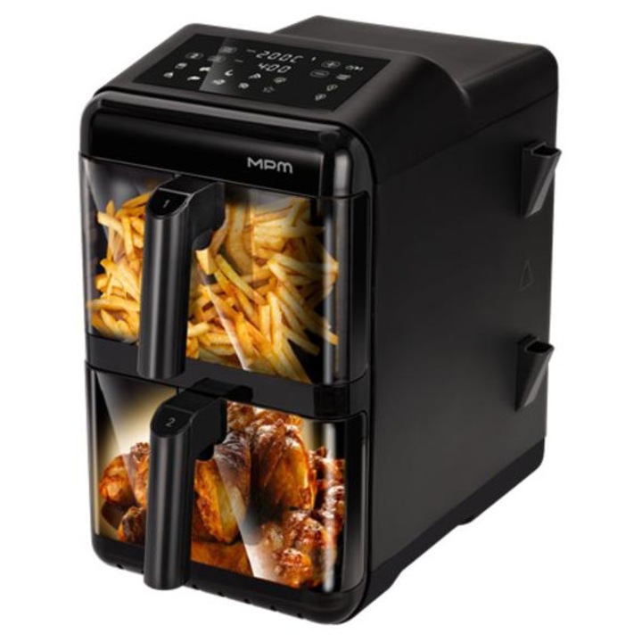 Friteuză fără ulei MPM MFR-13, 3000W, 12l, 10 programe, negru