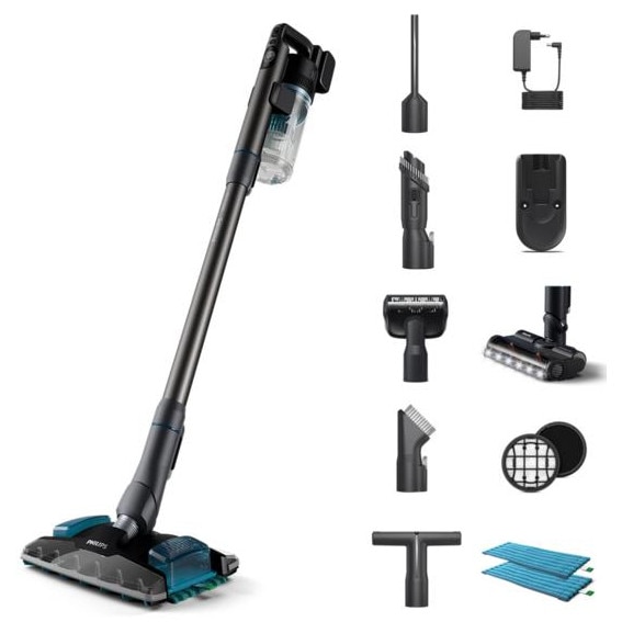 Aspirator fara fir Philips XC8157/01, 80 minute autonomie, sistem PowerCyclone 12