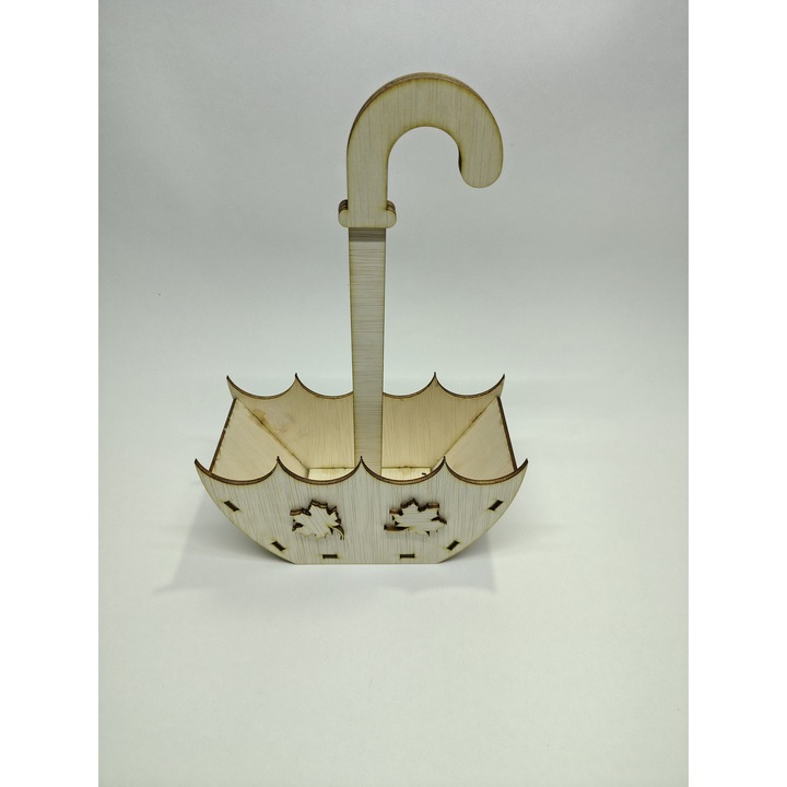 Cos decorativ din lemn natural, 32x20x9cm