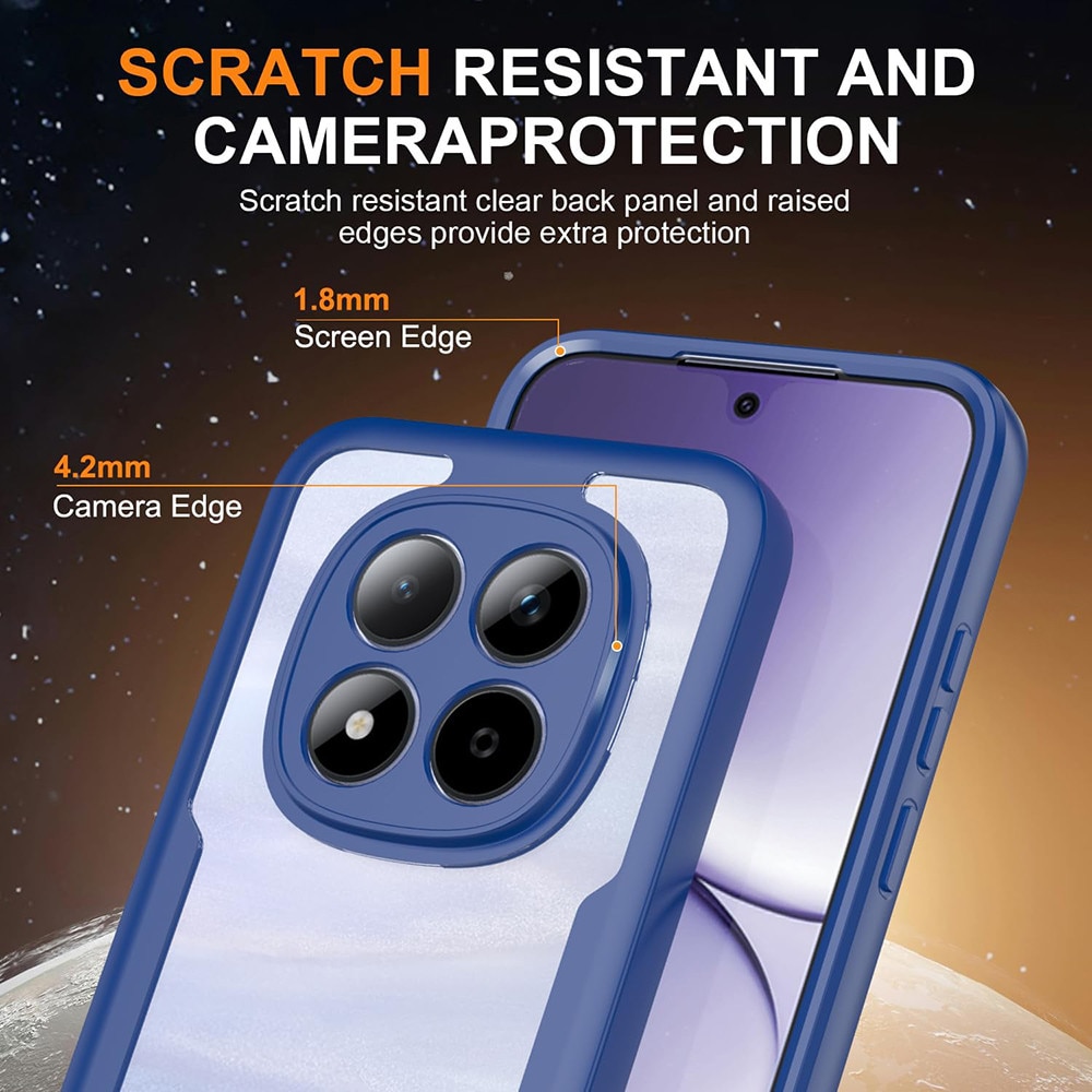 Set 360: Husa cu folie integrata pentru Xiaomi Redmi Note 15 Pro Plus 5G Protectie 360 fata / spate - albastru