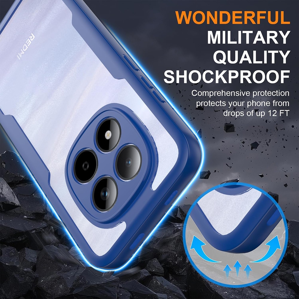 Set 360: Husa cu folie integrata pentru Xiaomi Redmi Note 15 Pro Plus 5G Protectie 360 fata / spate - albastru