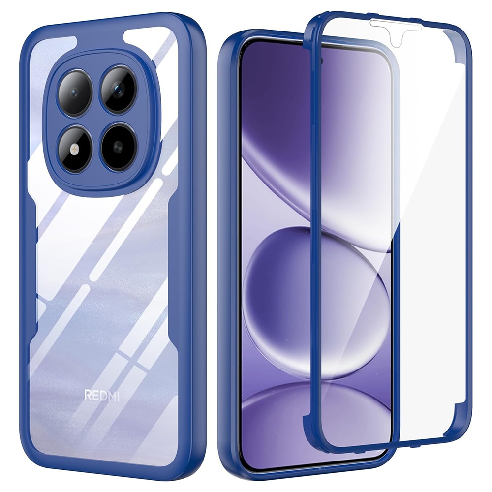 Set 360: Husa cu folie integrata pentru Xiaomi Redmi Note 15 Pro Plus 5G Protectie 360 fata / spate - albastru